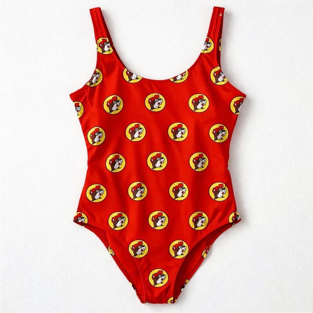 Red One-Piece Swimsuit with signature Buc-ee’s logo